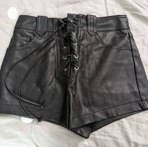 Forever 21 black leather shorts (XS)